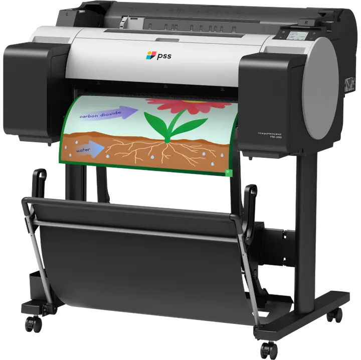 PSS Poster Maker 24-inch printer printing a classroom poster